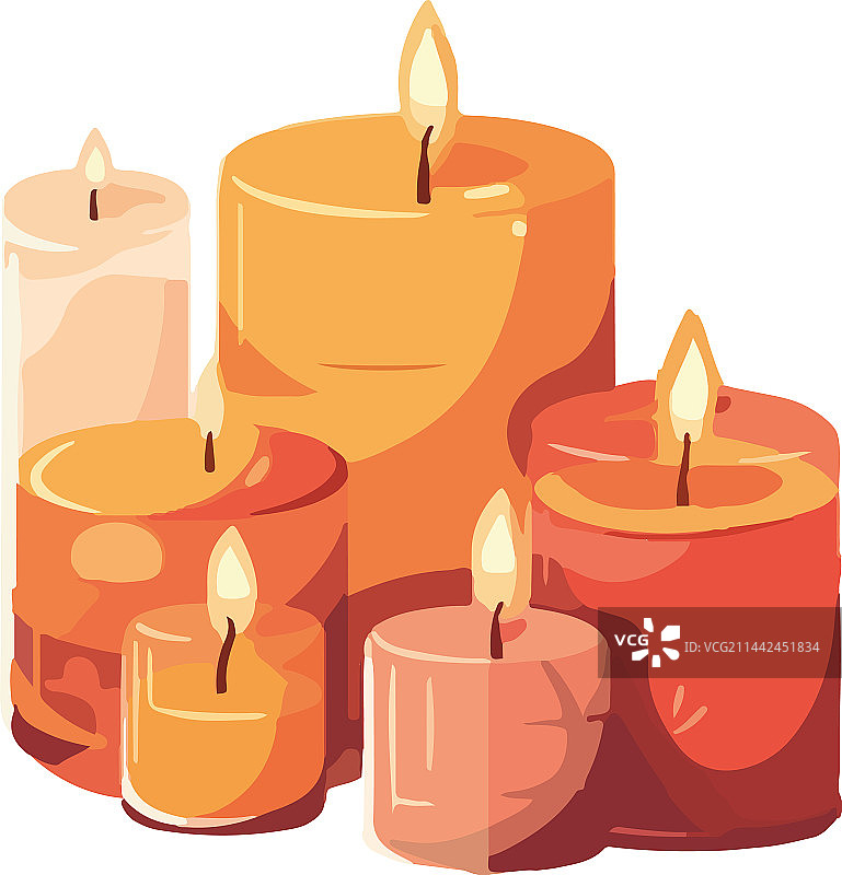 象征爱情的发光蜡烛图片素材