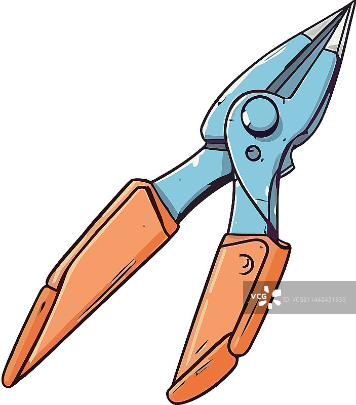 锋利的金属剪刀切割钢材图片素材