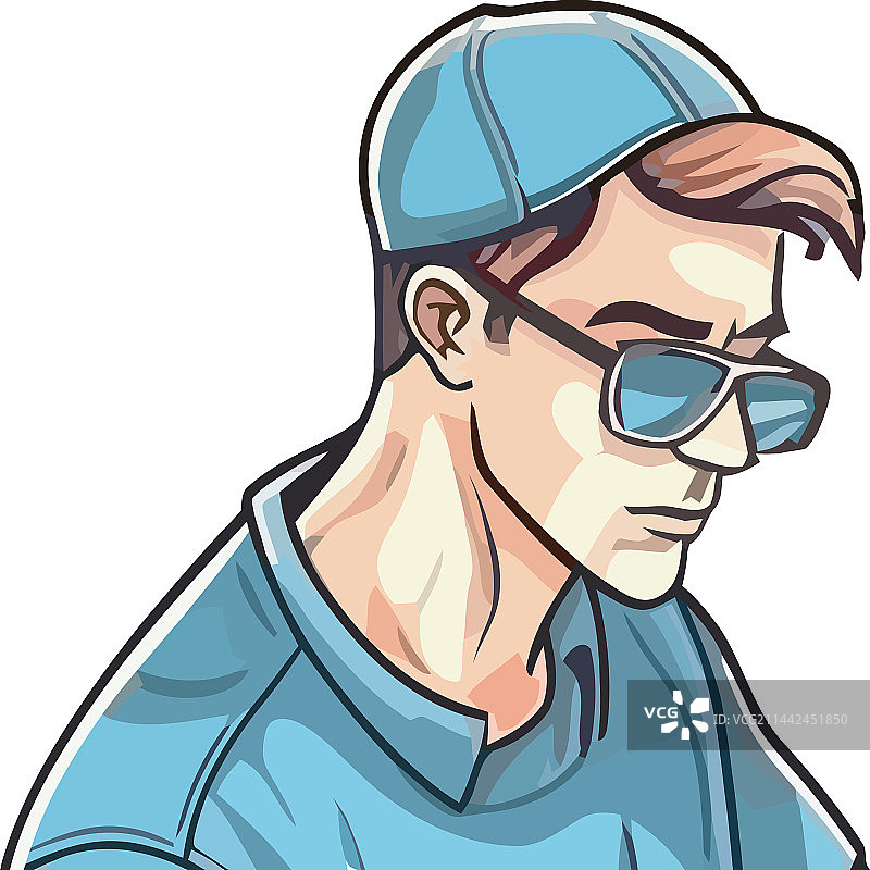 佩戴太阳镜的微笑运动员图片素材