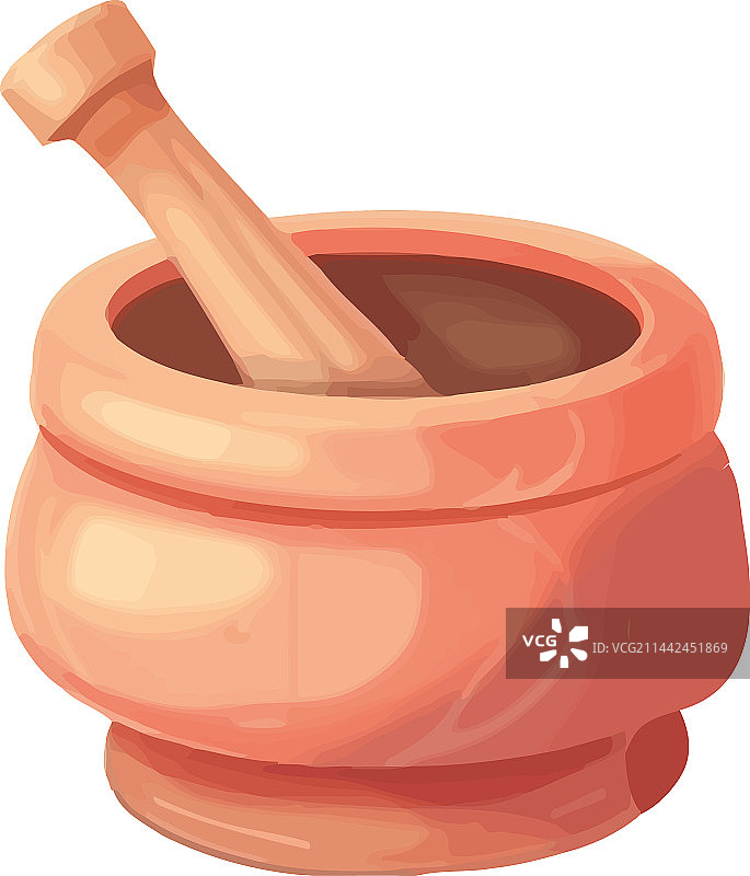 研钵中的有机草药健康食谱图片素材