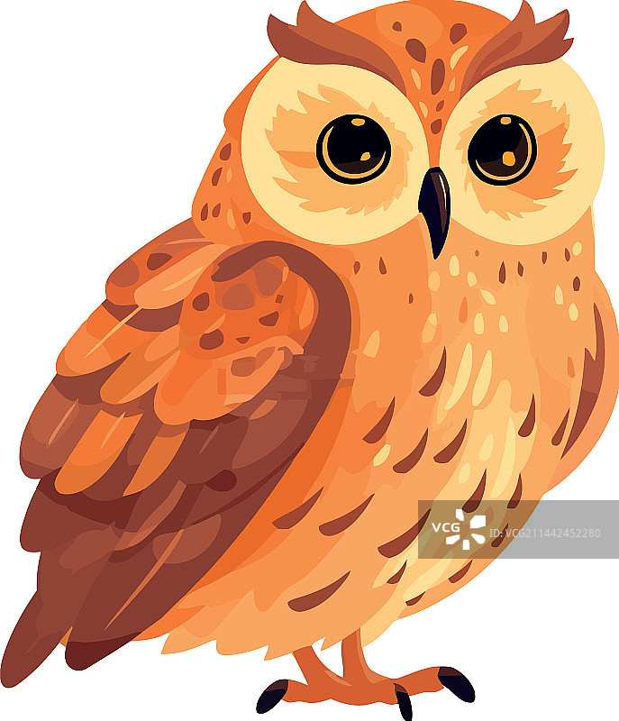 带尖喙的黄色雕鸮图片素材