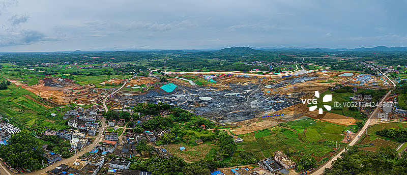 航拍广西世纪工程平陆运河企石枢纽全景图图片素材