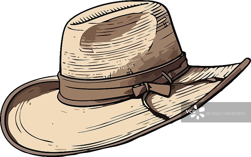 象征怀旧风的典雅草帽图片素材