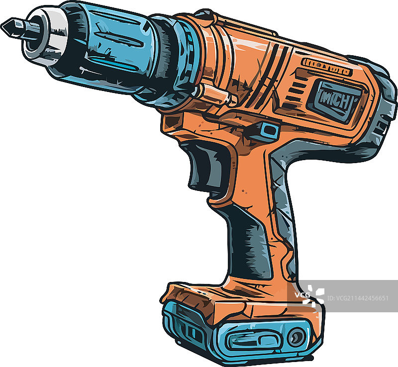 橙色钻头工具手柄设备图片素材