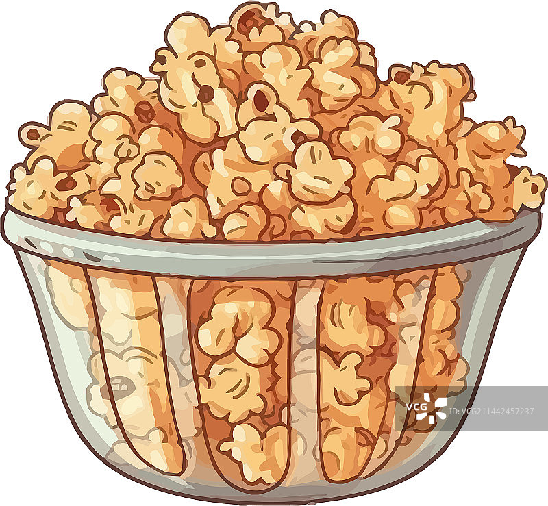 透明碗装爆米花图标图片素材