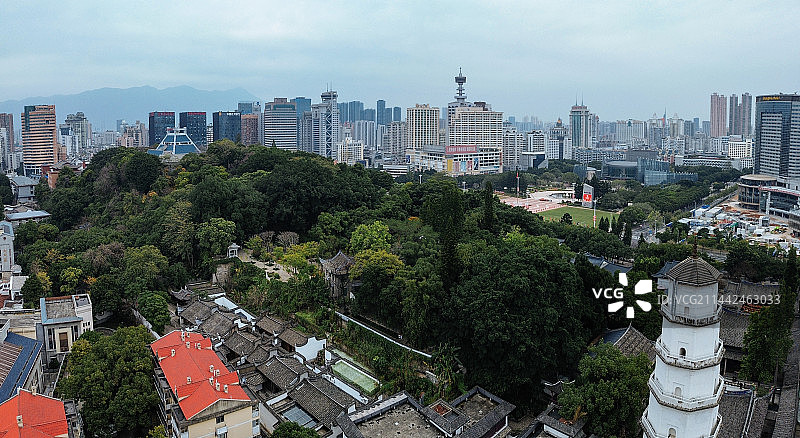 福州 五一广场 定光寺 协和医院 五一商场 于山风景名胜 福建大剧院 古田路 正大广场 元洪大厦 正图片素材