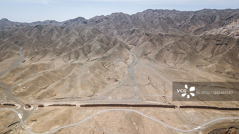 航拍宁夏银川三关口明长城遗址图片素材