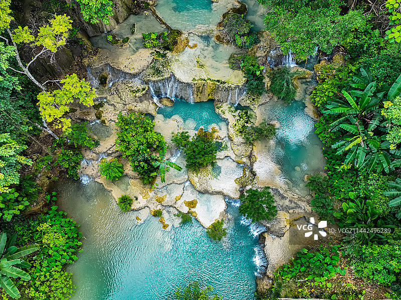 老挝琅勃拉邦-光西瀑布图片素材