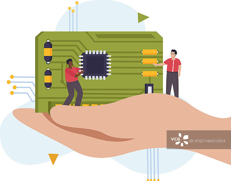 扁平风格微芯片概念图片素材