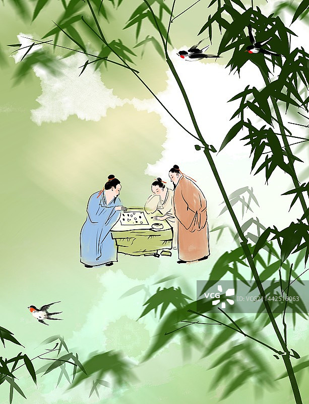 中国风古代人物插画文学成语故事插图图片素材