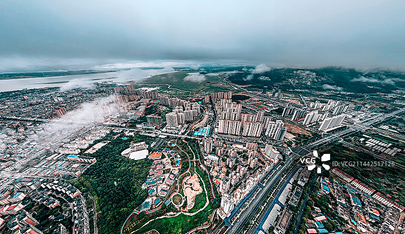 庐山市城市航拍青橙城市图片素材