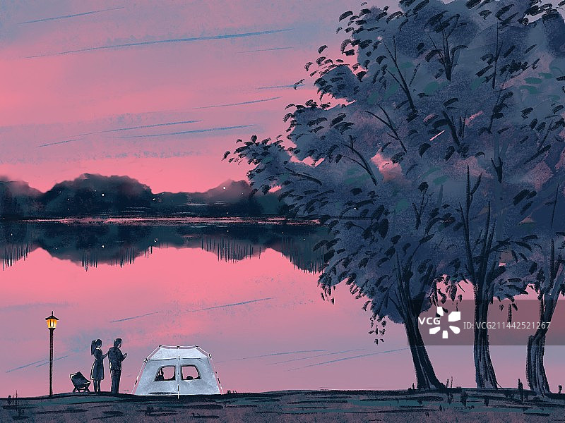 夕阳送晚图片素材