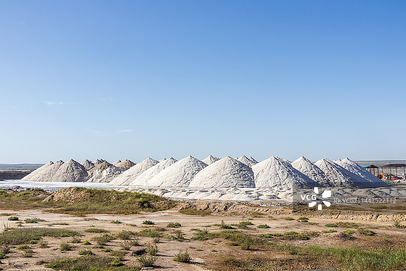 陕西省榆林市定边县盐湖与盐场图片素材