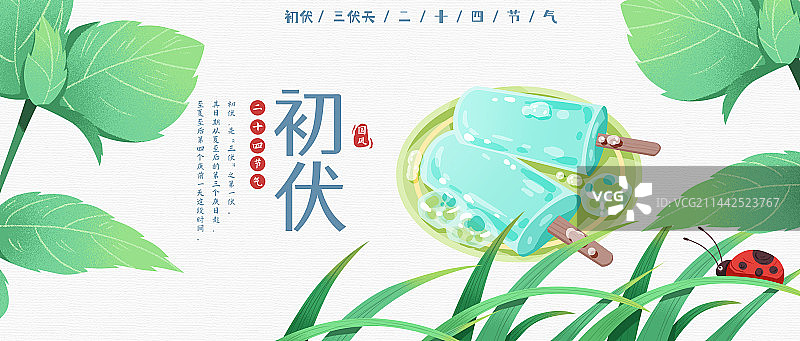 二十四节气初伏三伏天海报图片素材