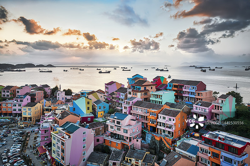 石塘镇小箬村夕阳美景图片素材