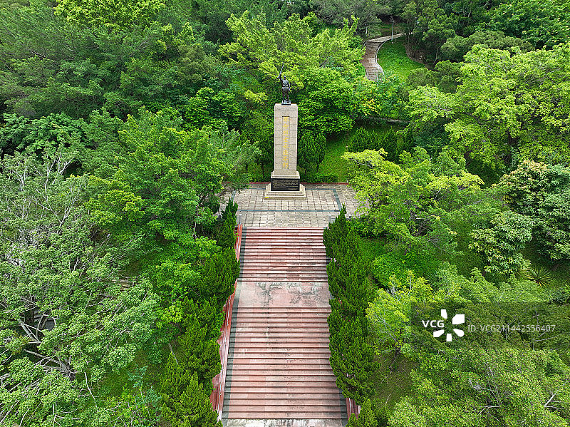 广东省深圳市大鹏新区葵涌公园重华古寺航拍图片素材