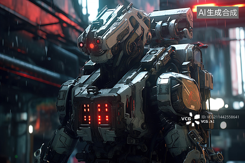 【AI数字艺术】机甲打斗图片素材