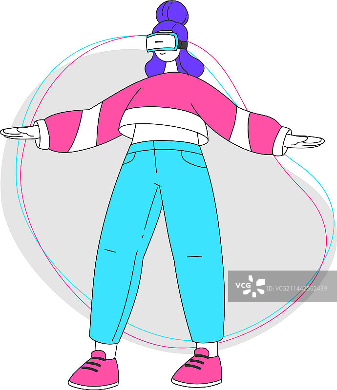 年轻女人戴AR眼镜图片素材