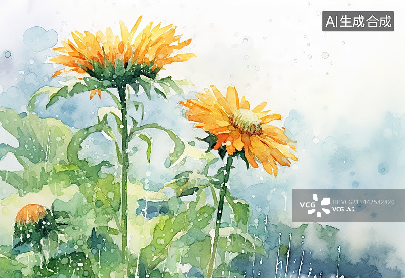 【AI数字艺术】春天里的向日葵图片素材