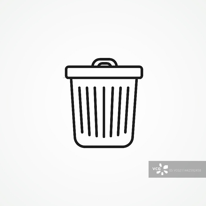 垃圾桶轮廓图标图片素材
