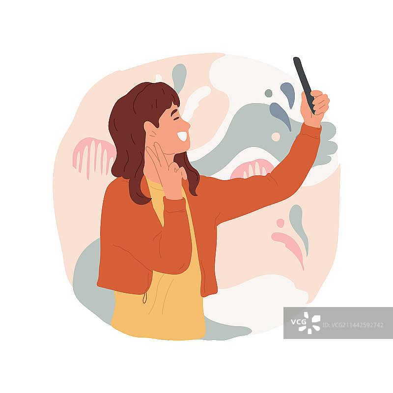 卡通自拍图片素材