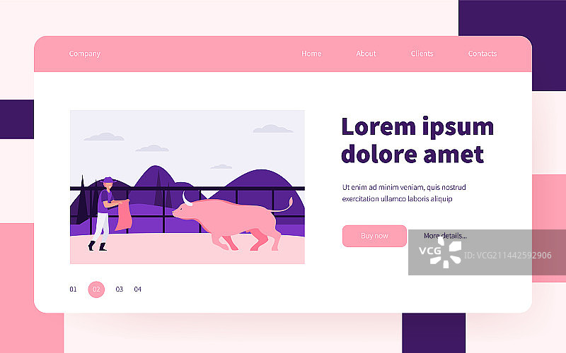 挥舞红披风训练公牛的斗牛士图片素材