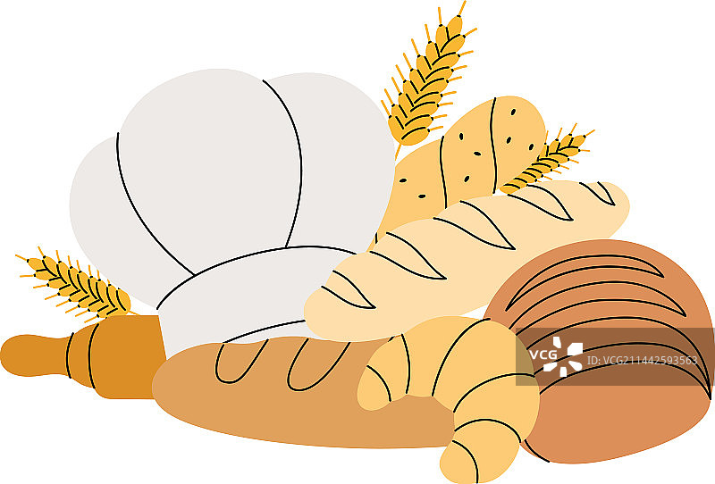 面包房素描面包房屋面包店合集图片素材