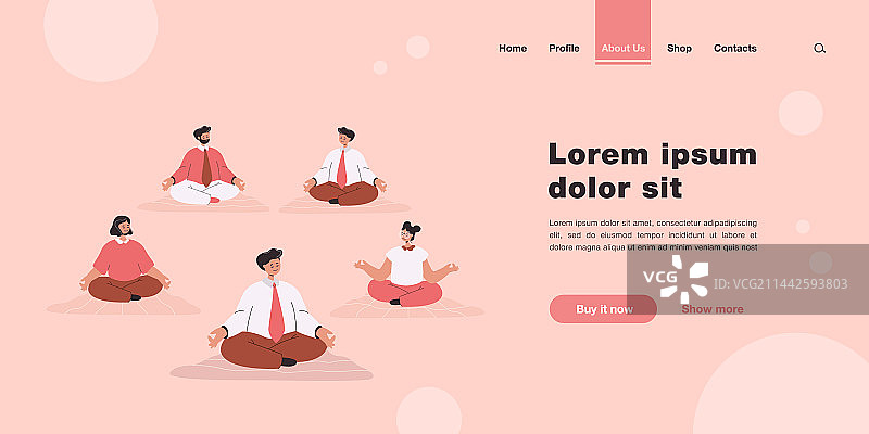 职场人士做莲花式瑜伽图片素材