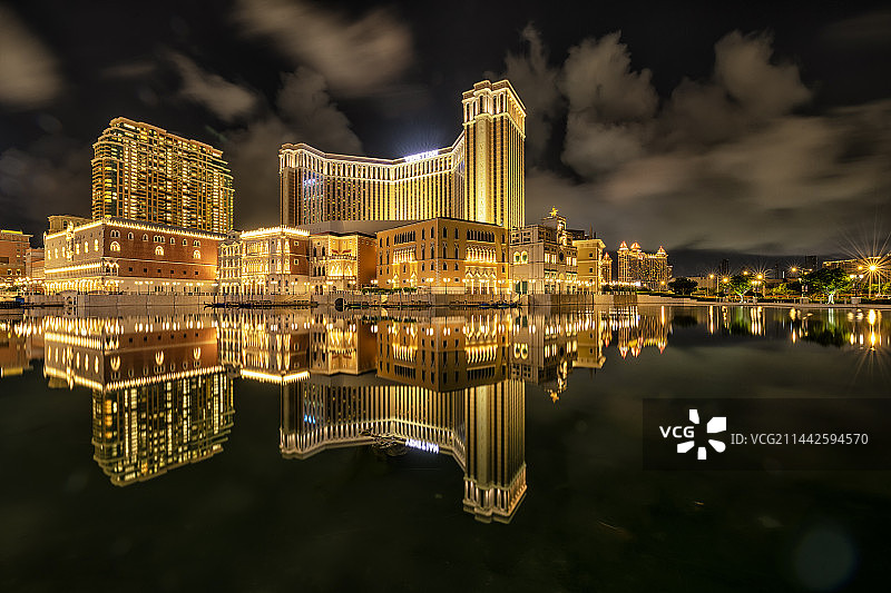 The Venetian Macao 澳门威尼斯人酒店夜景图片素材