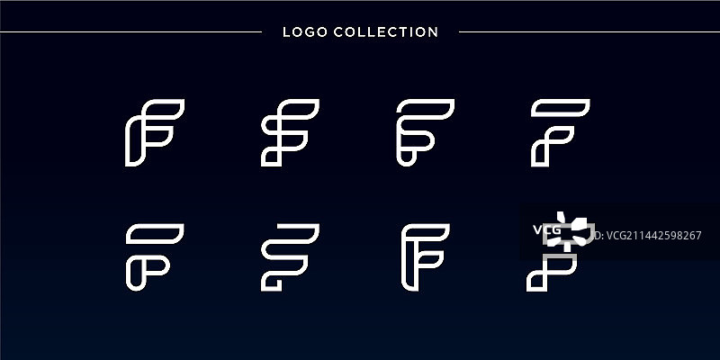 流畅现代的字母F标志合集图片素材