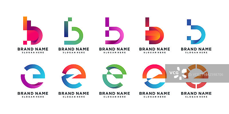 首字母为B的字母标志集合图片素材