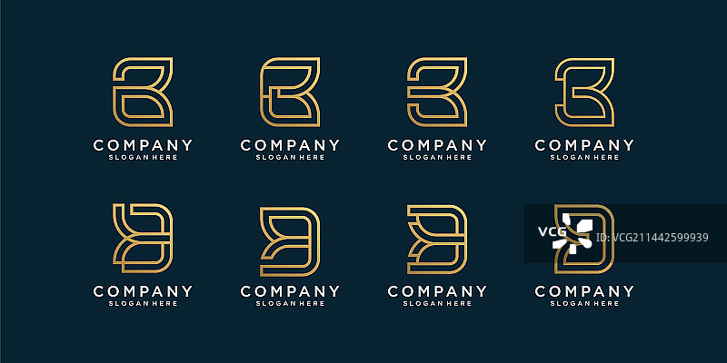 金色首字母标志合集图片素材