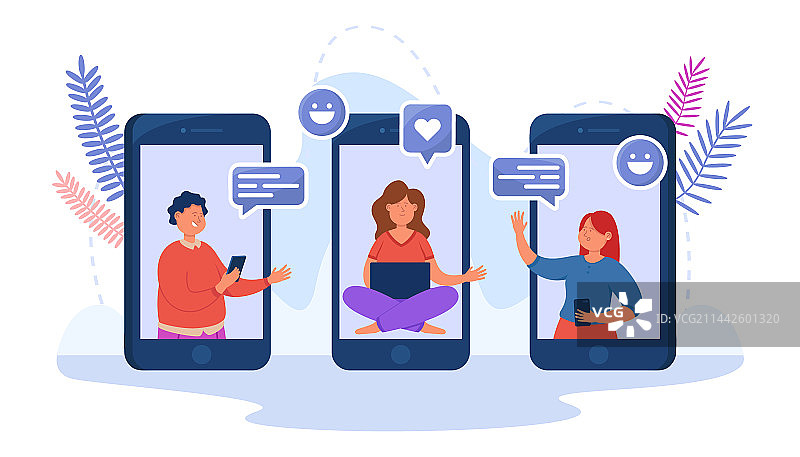 使用网络的手机屏幕人物图片素材