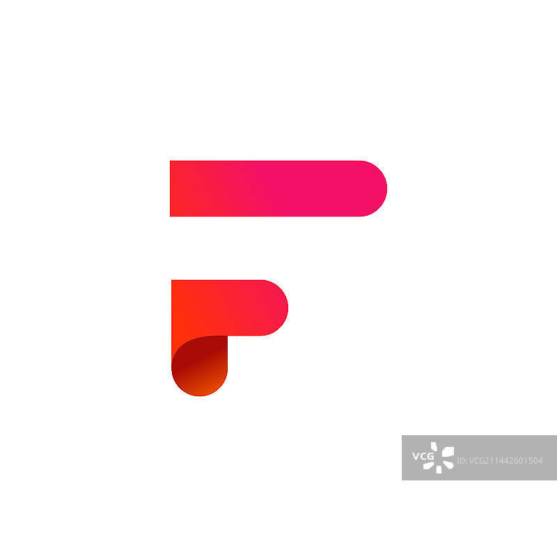 具有现代渐变的字母F标志模板图片素材