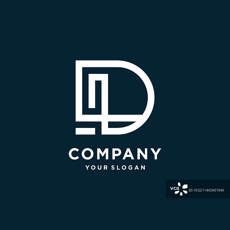 字母D标志 线条艺术风格 字母组合 简约图片素材