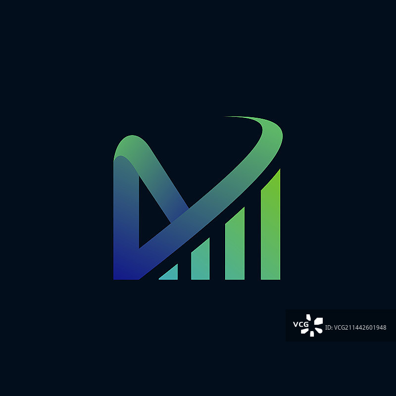 独特的渐变字母M标志模板图片素材