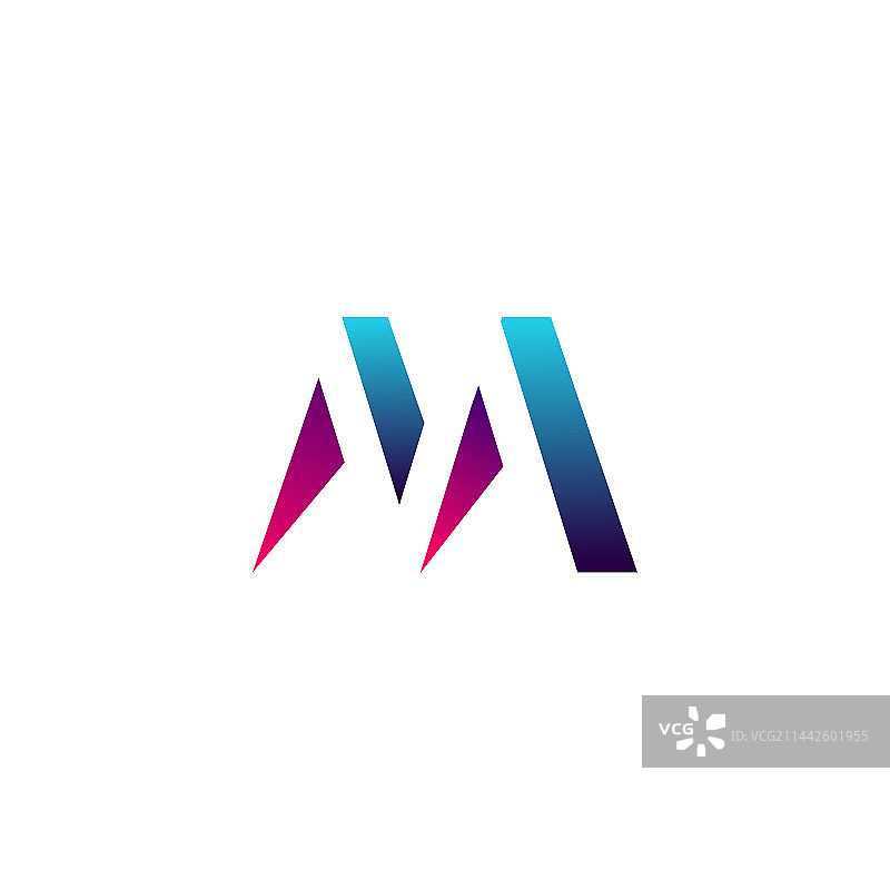 渐变字母M标志设计灵感图片素材