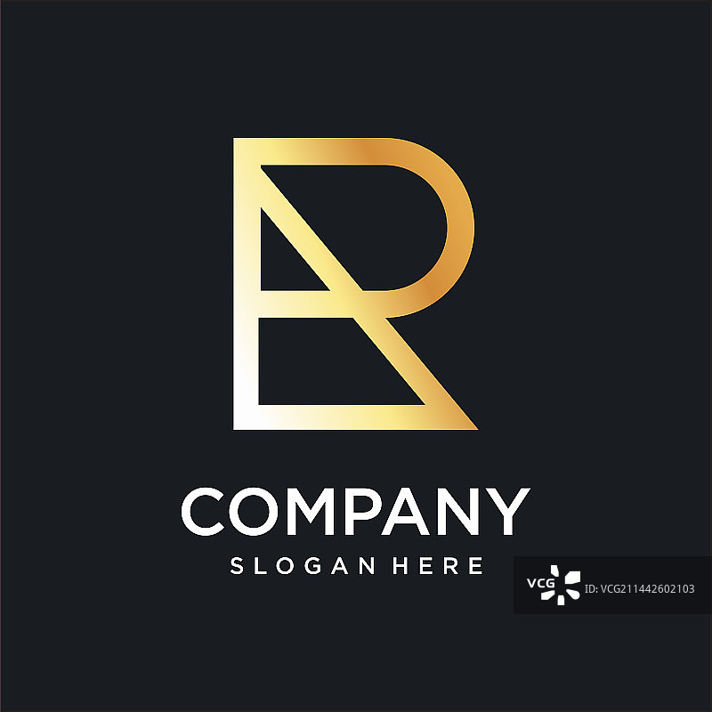 金色线条艺术概念R7标志图片素材