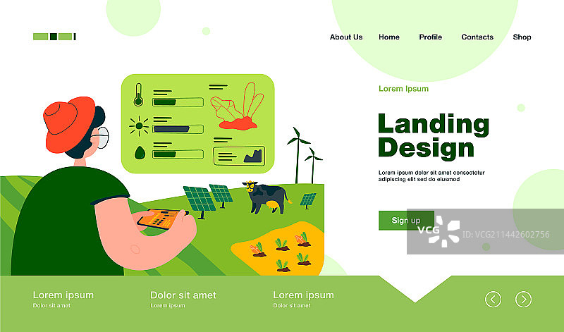 农民分析生态农业数据图片素材