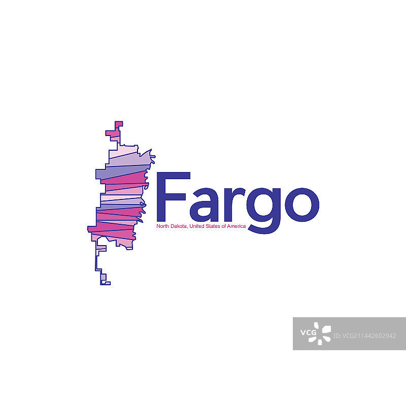 法戈市（北达科他州）地图几何标志图片素材