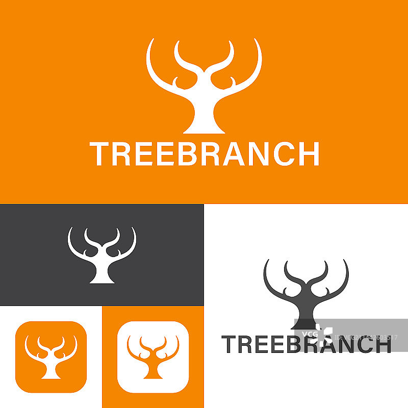 带有树枝的简约创意图标图片素材