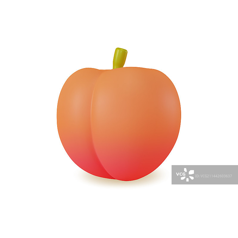 3D新鲜水果整桃概念卡通风格图片素材