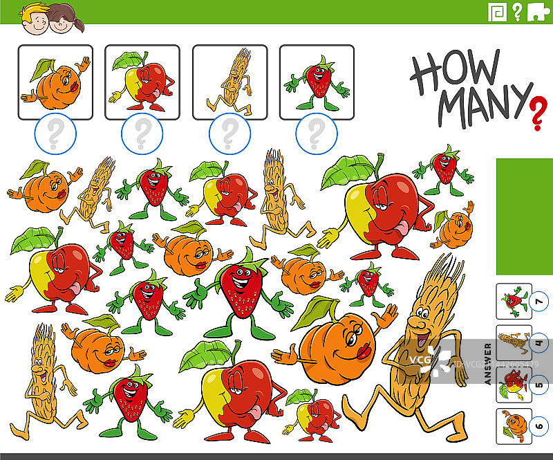 卡通彩色铅笔数量数数活动图片素材