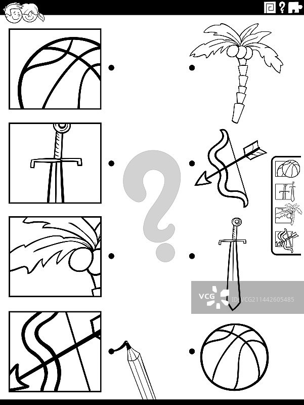 卡通物品和剪报活动匹配图片素材