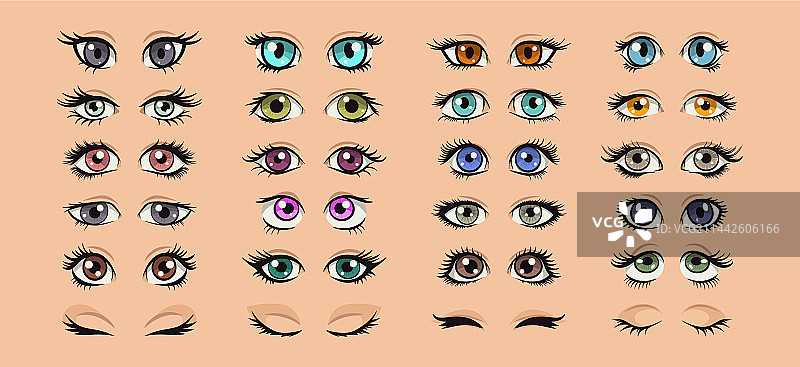卡通女性美眸合集图片素材