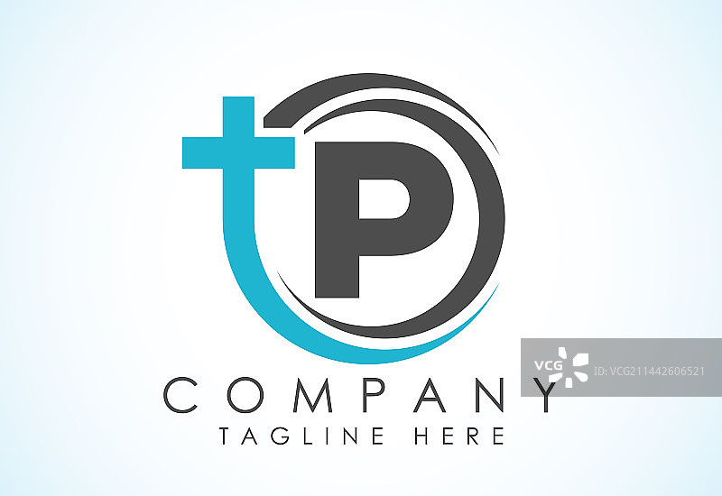 英文字母P与教堂标志图片素材