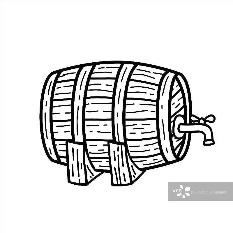 带龙头的木桶图片素材