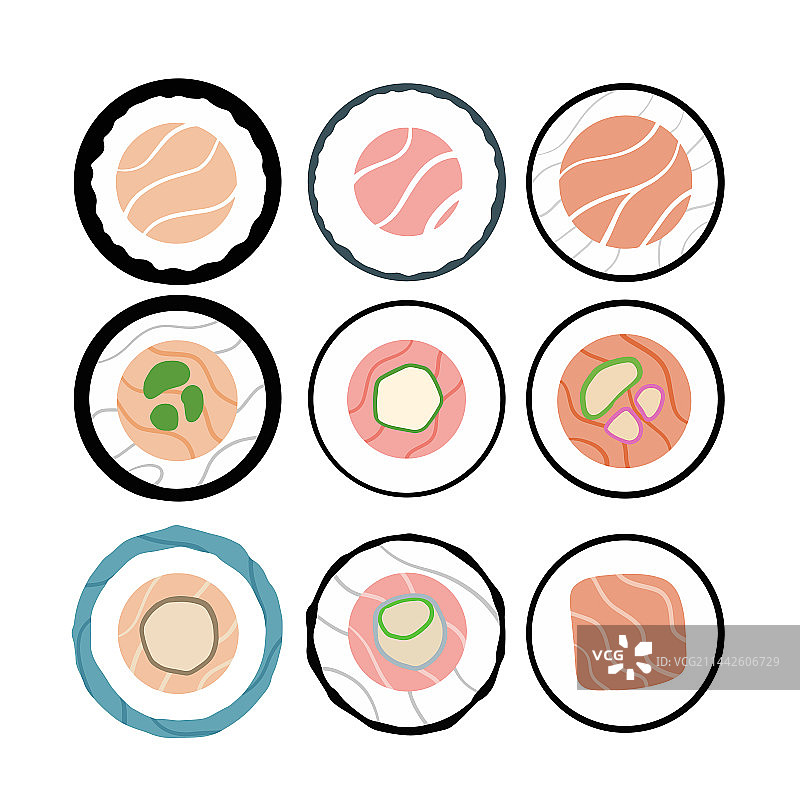 寿司卷合集传统日式食物图片素材