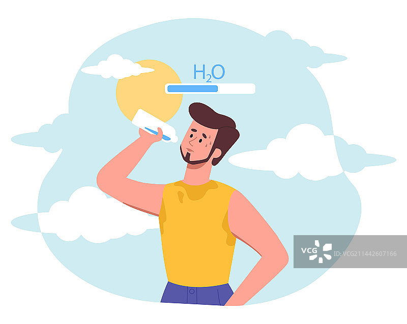 口渴的男人概念图片素材