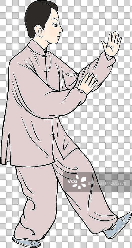 太极拳传统养生锻炼身体健康功法人物元素7图片素材